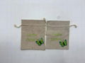 14x17cm linen bag with embroidery and butterfly for Easter decoration