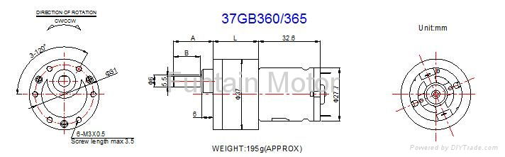 High Quality 37mm DC Gear Motor  2