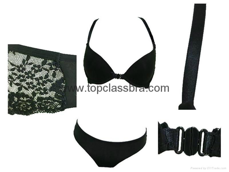 2015 Front Closure Microfiber Lace Underwear Bra with SGS  4