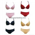  2015 Ladies Soft Satin Push up Lingerie Underwear Set 4