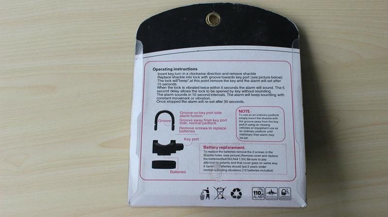 High quality Motorcycle alarm lock Padlock alarm Waterproof siren alarm lock 4