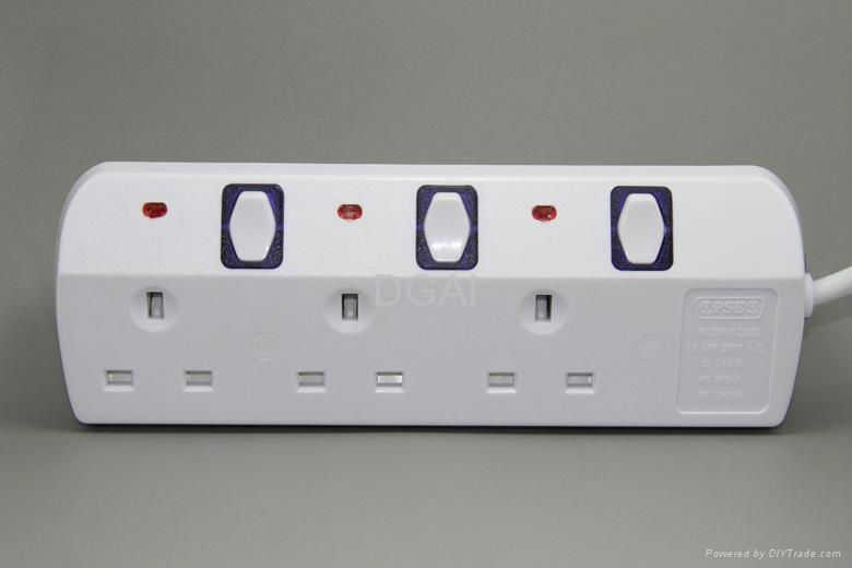 Extension socket  UK outlet British power strip  4