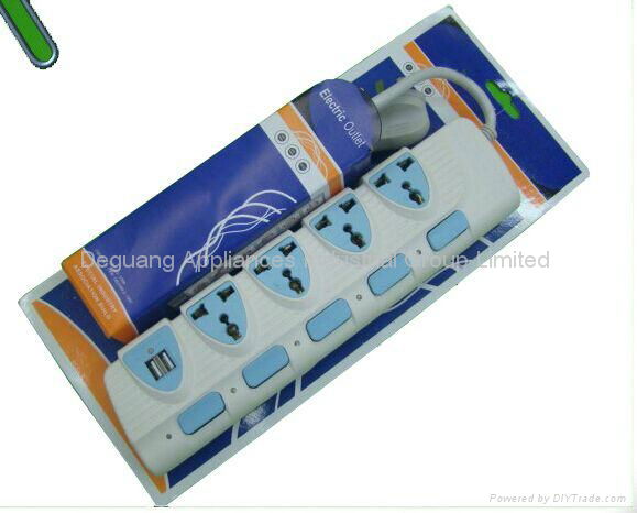 New arrival USB power strip universal electrial plug extension cord  2