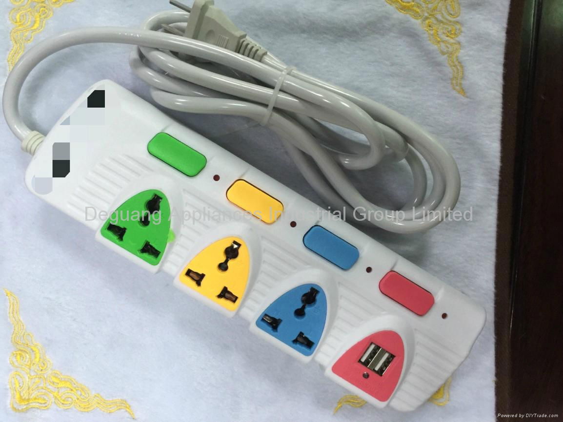 New arrival USB power strip universal electrial plug extension cord 