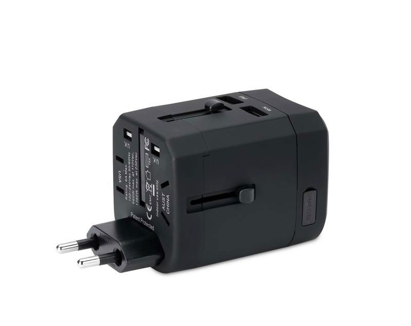 Universal travel adapter  2.5A  dual USB  3