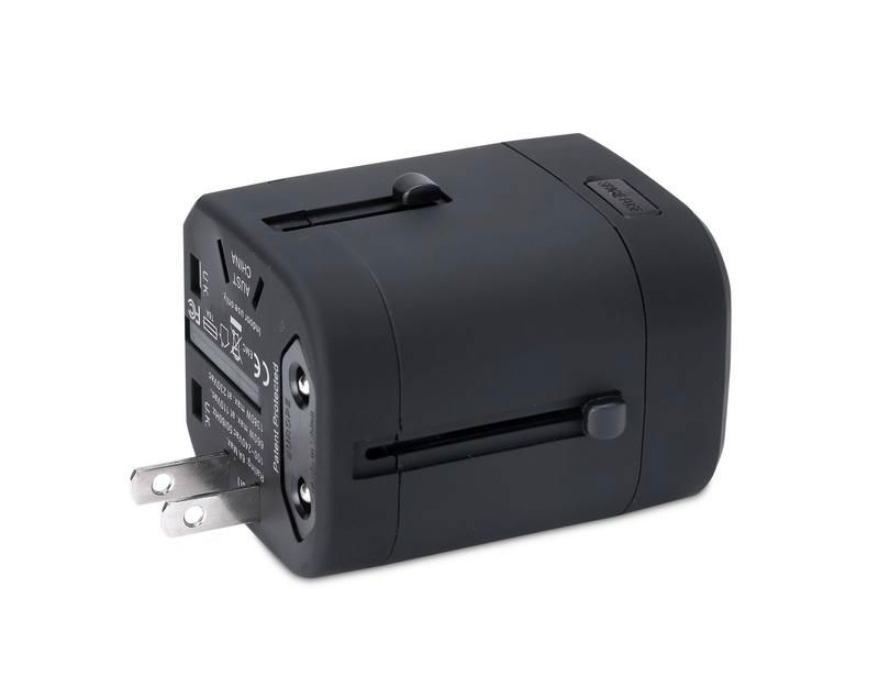 Universal travel adapter  2.5A  dual USB  5