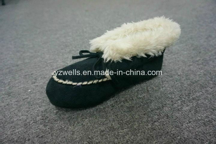 Ladies Indoor Warm Mocassins with Mircrofiber Suede Upper 3