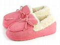 Ladies Indoor Warm Mocassins with Mircrofiber Suede Upper