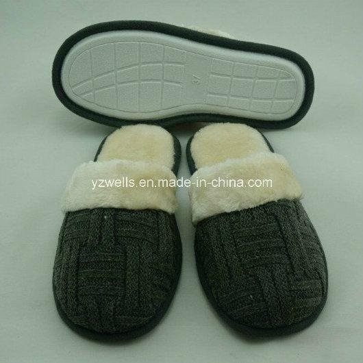 Men Fleece Indoor Slippers with Plush Hair on Mouth 2