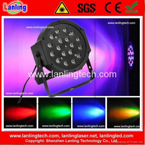 18pcs*1W RGB Plastic Indoor LED Par Light  4