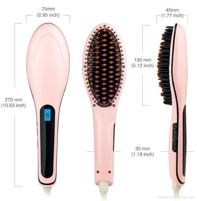 professional antomatic lcd brush hair straightener comb electric display straigh 4