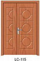 Doubel entrance PVC wood door for the vila 2