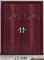 Doubel entrance PVC wood door for the vila 3