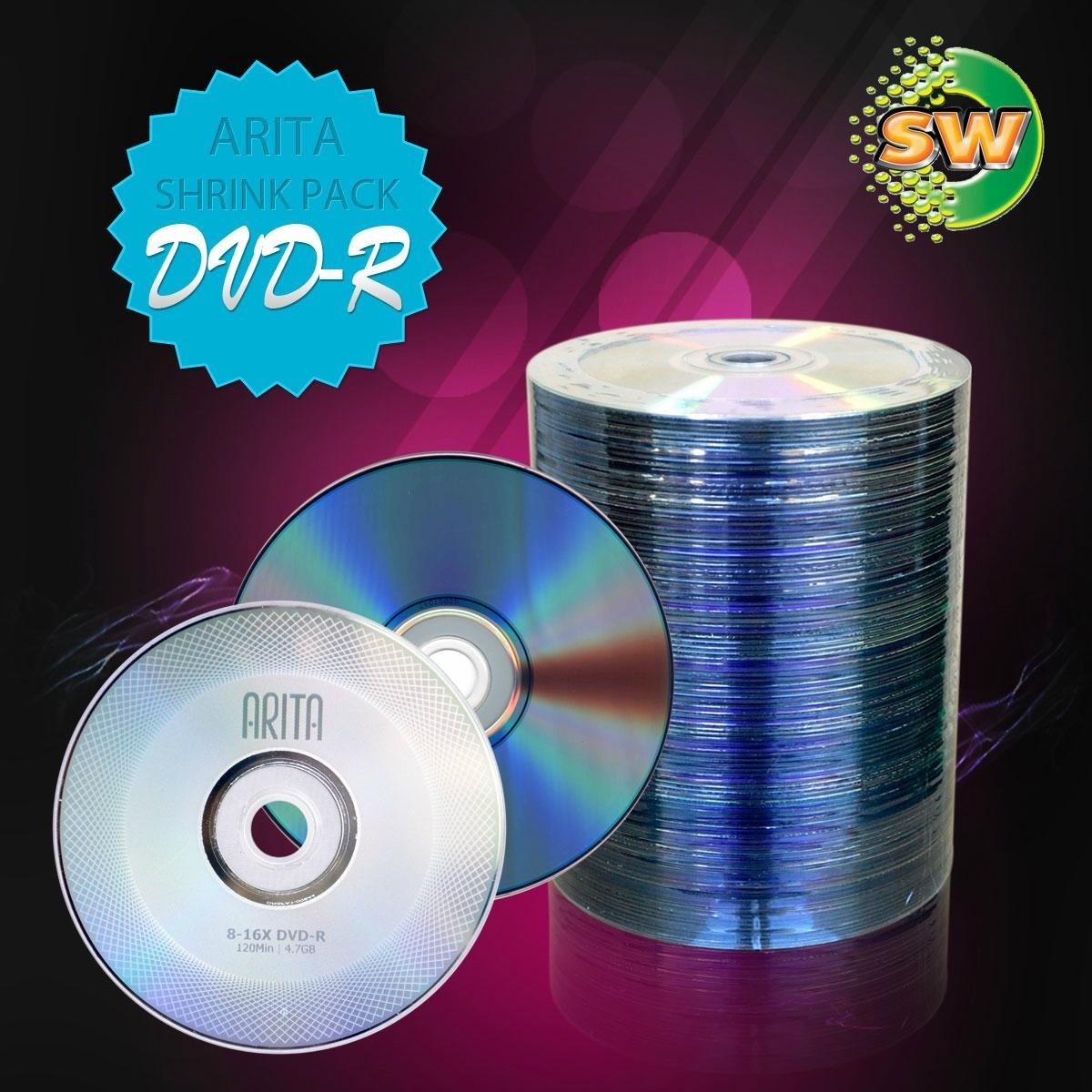 Stocks) DVD-R RiDATA & ARITA 4.7GB 16X/120min (100 Shrink Pack) - TAIWAN -  DBRA01 - RiTEK (Taiwan Manufacturer) - Optical & Magnetic Drive