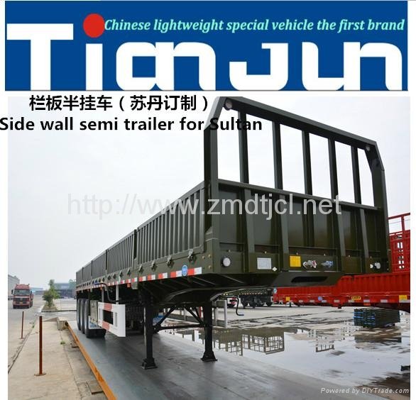 TIANJUN side wall semi trailer transport cargo trailer 3