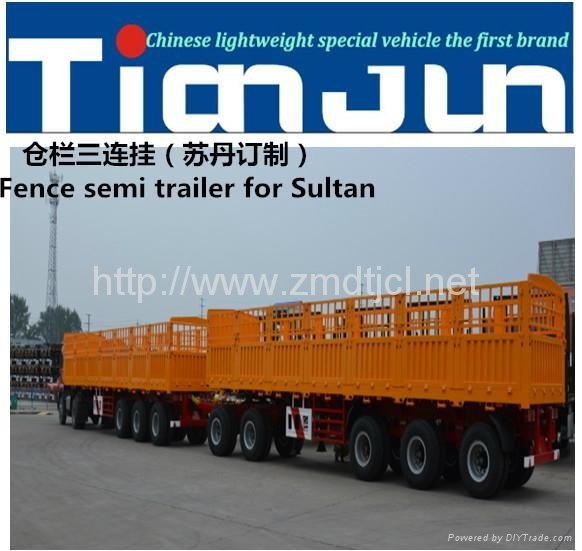 TIANJUN fence semi trailer customized for SULTAN