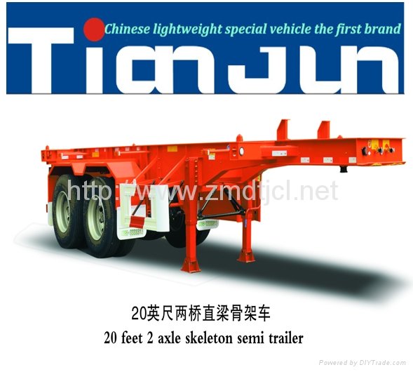 Skeletal container semi trailer from China manufacturer  3