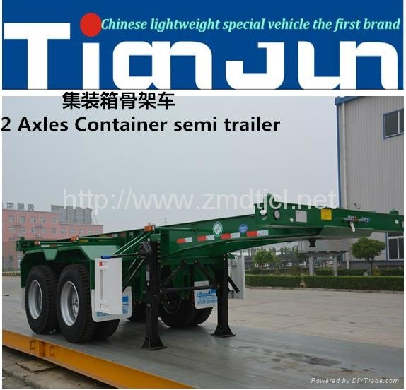 Skeletal container semi trailer from China manufacturer 