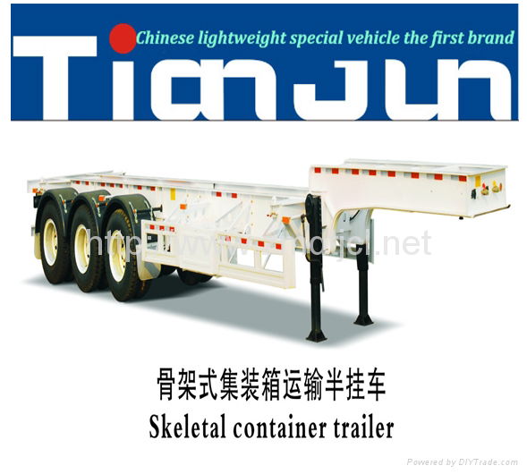 Skeletal container semi trailer from China manufacturer  5