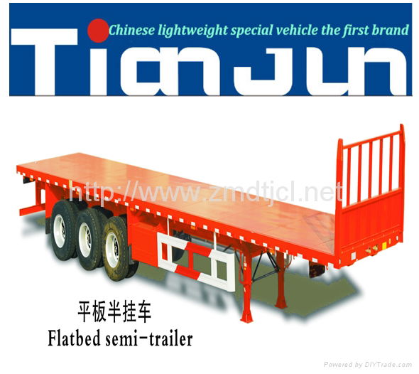 ZHUMADIAN TIANJUN 20/40ft flatbed container semi trailers 
