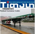 ZHUMADIAN TIANJUN 20/40ft flatbed container semi trailers  3