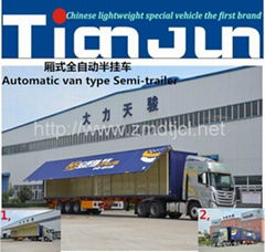 Automatic van type semi trailer for logistic transportation