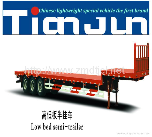 Hot sale 3 axles flatbed container semi trailer price 2