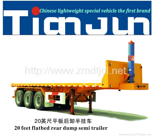 Hot sale 3 axles flatbed container semi trailer price 4