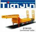 TIANJUN low bed semi trailer for machine