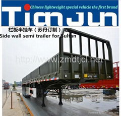 TIANJUN Side Wall Semi Trailer Cargo Trailer support OEM