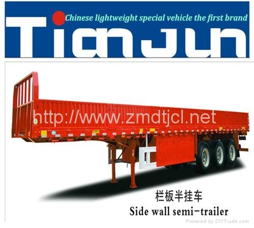 TIANJUN Side Wall Semi Trailer Cargo Trailer support OEM  4