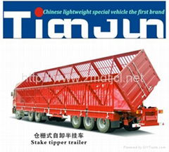 China manufacturer stake semi trailer with dump box 