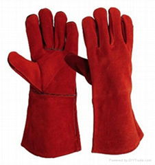 Cowhide split leather welding gloves with Kevlar thread sewing