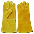 Cowhide split leather welding gloves with Kevlar thread sewing 4