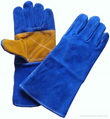 Cowhide split leather welding gloves with Kevlar thread sewing 5