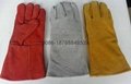 14''AB grade Cow split leather welder gloves with Kevlar thread sewn 4
