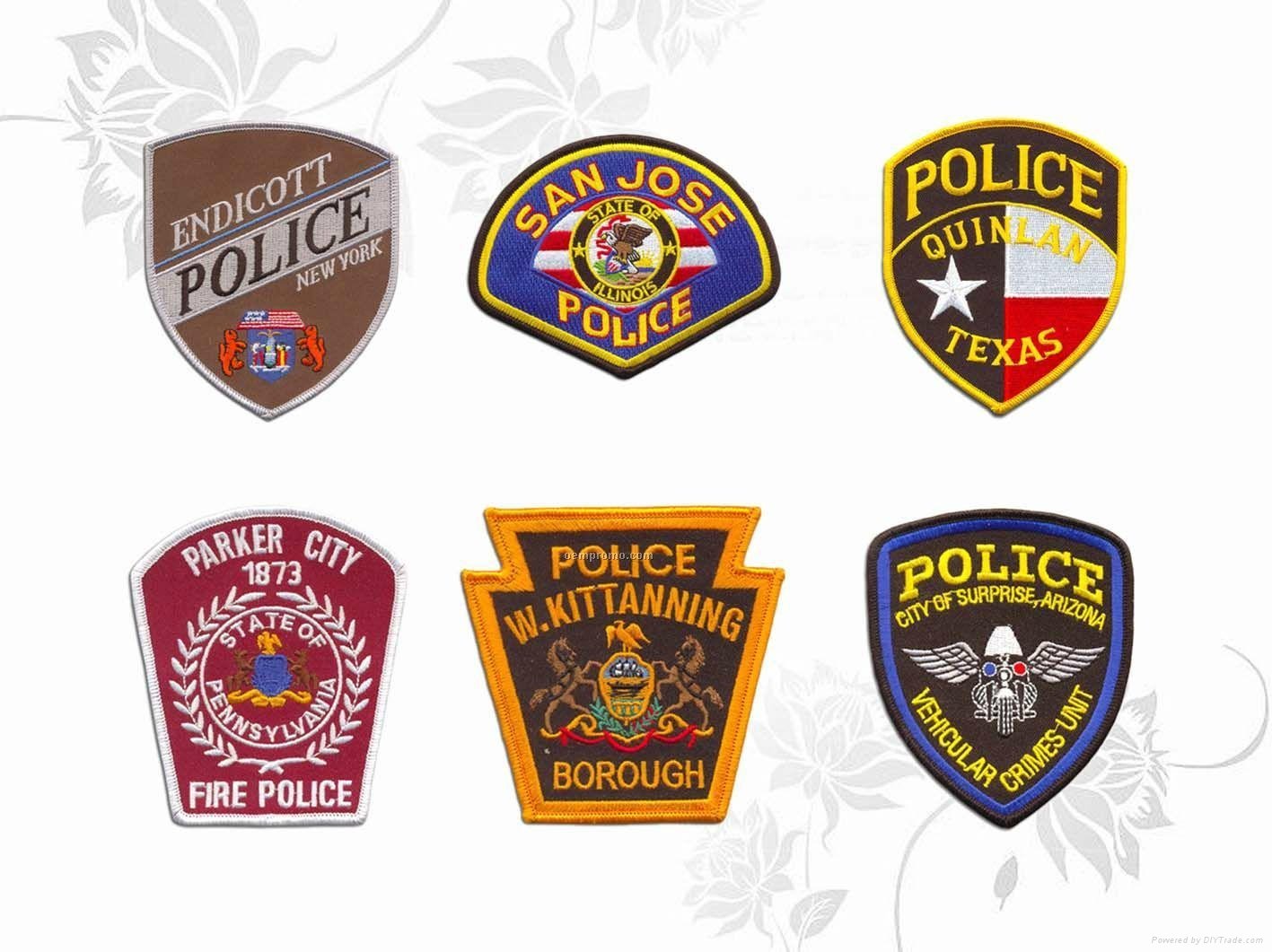 Customized police embroidery patches with iron on 