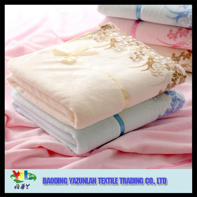 Luxury microfiber soft bath towel with lace edge 5