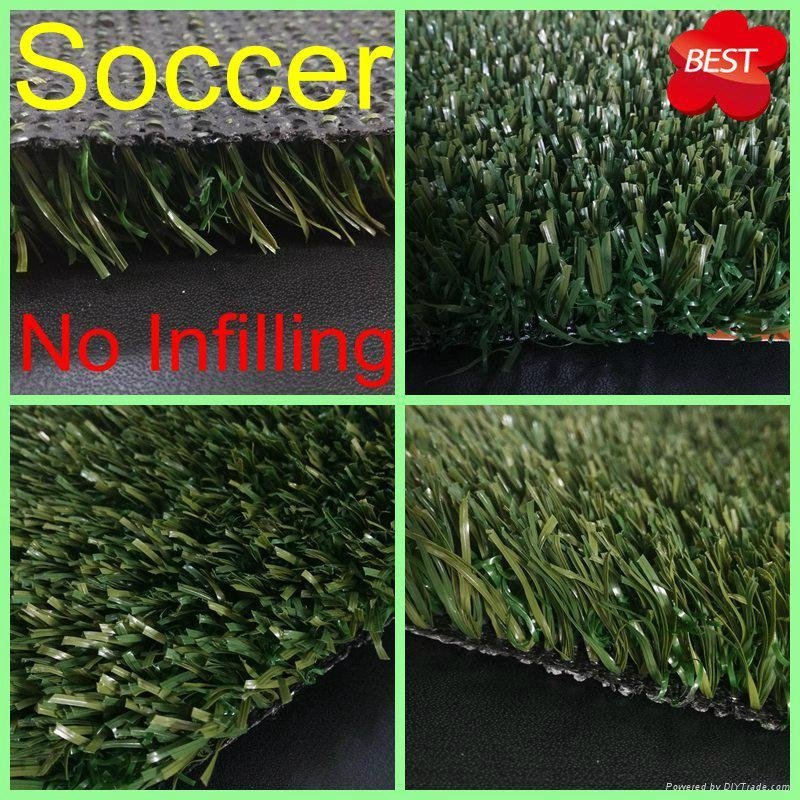 Without Infilling 25mm Soccer Football Synthetic Turf Artificial Grass