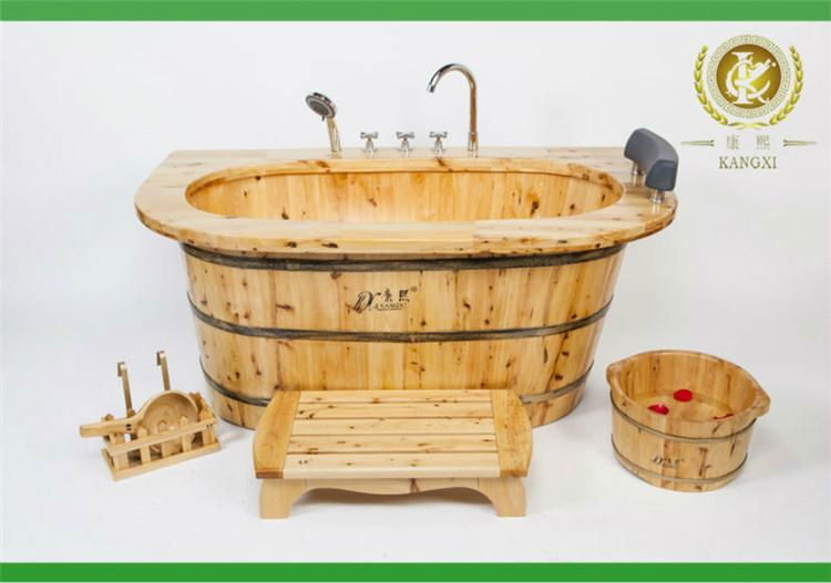 Chinese wooden hot and cold tub with whirlpool bathtub jet parts 4