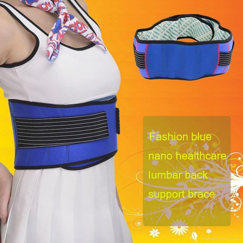 Fashion tourmaline heating waist belt velcro back support brace belt
