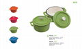 Color mini cast iron casserole pots 1