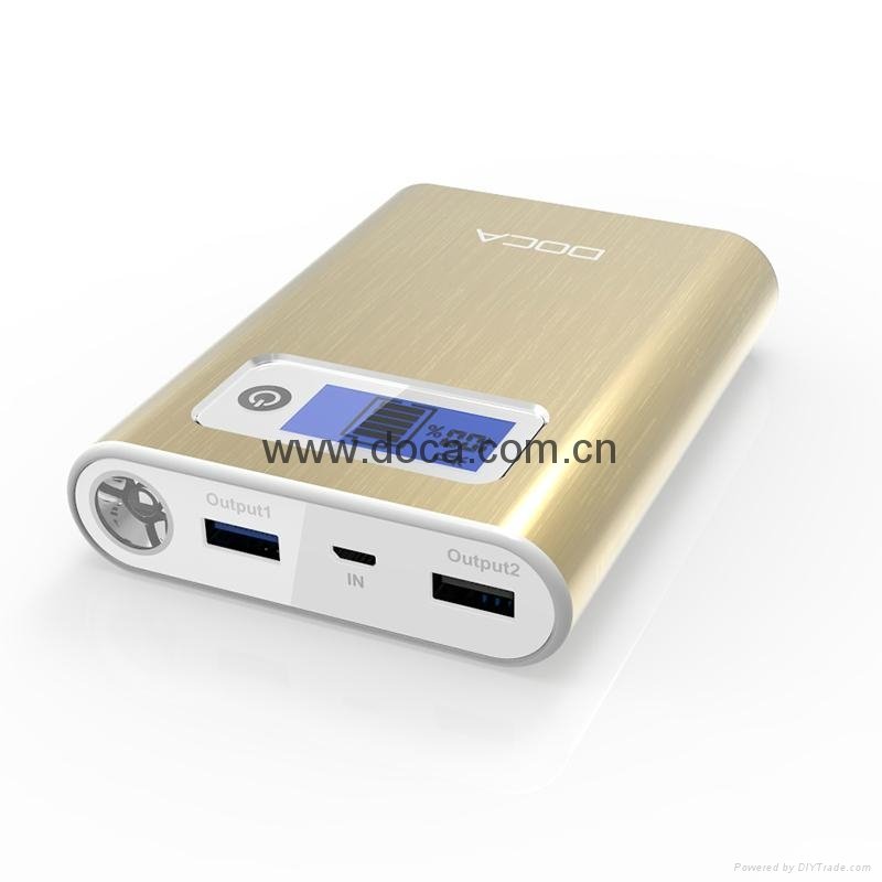 DOCA D618 latest power bank charge device with latest tech of QC 2.0 and Type C.