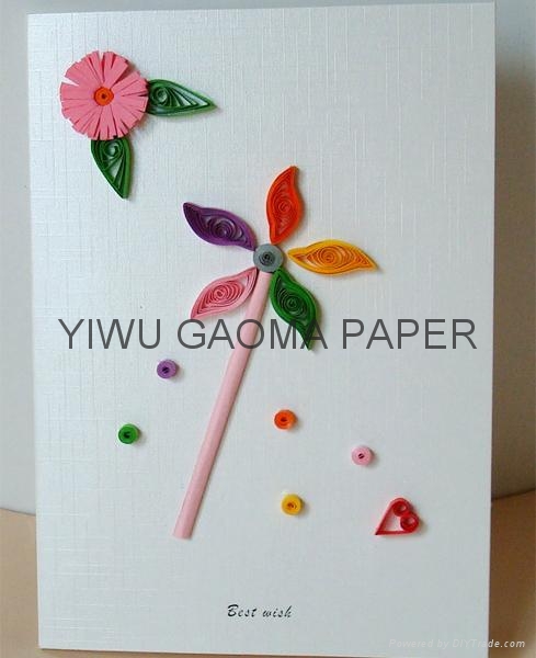 厂家直销衍纸贺卡 DIY手工立体卡片 quilling card 花形 5