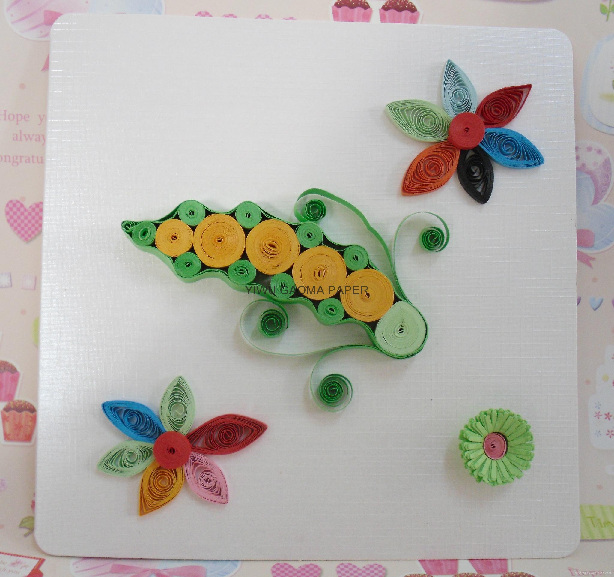 厂家直销衍纸贺卡 DIY手工立体卡片 quilling card 豌豆