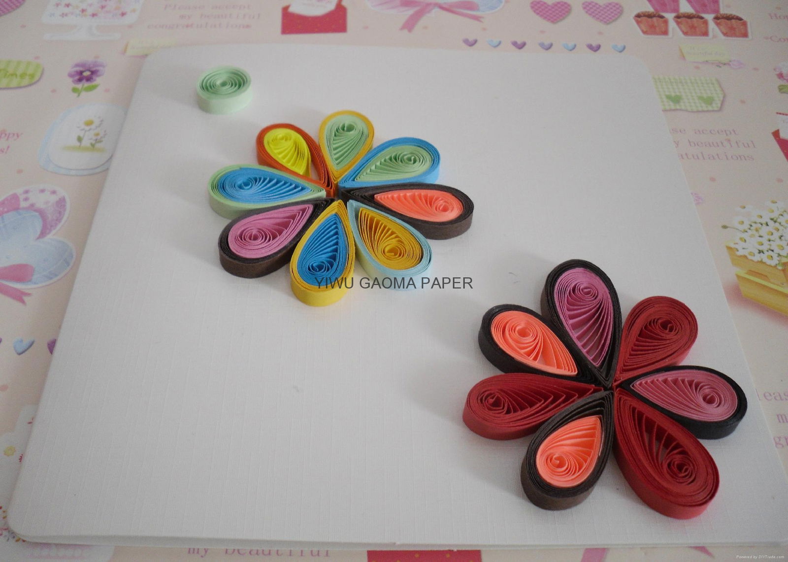 厂家直销衍纸贺卡 DIY手工立体卡片 quilling card 花形 3