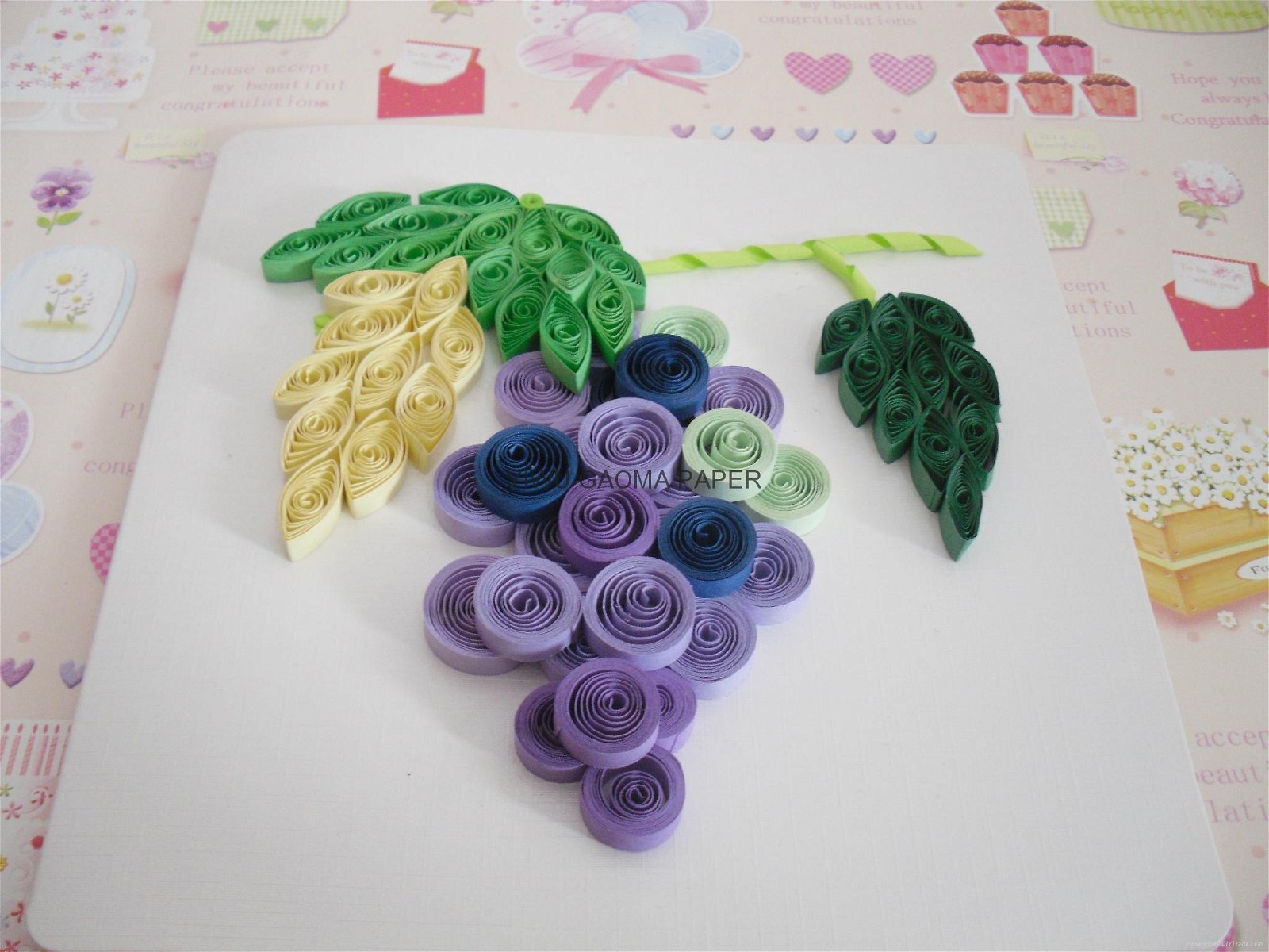 Factory direct selling quillling card DIY handmade cards Grape 3