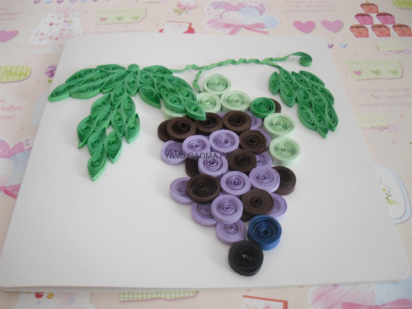 Factory direct selling quillling card DIY handmade cards Grape 5