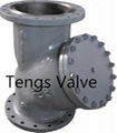 Cast steel flanged ends y t ype strainer 1