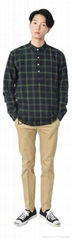 Cotton Henry Neck Check Shirts